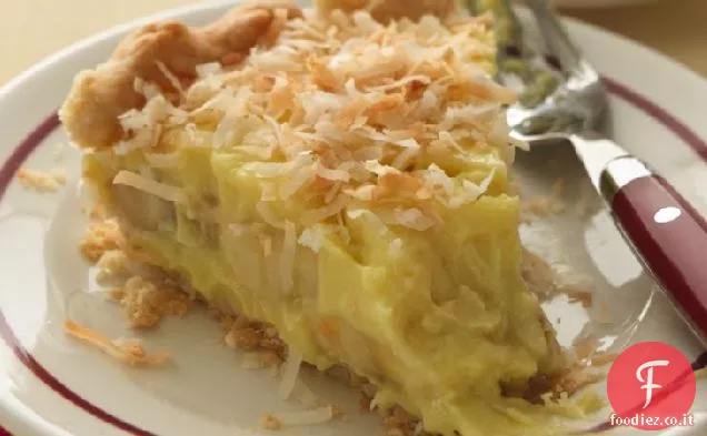 Torta di crema di banana e cocco con crosta di latticello