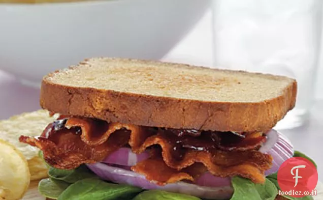 Panini con pancetta, spinaci e cipolla rossa con senape al lampone-Chipotle