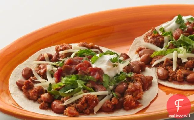 Tostadas di tacchino e fagioli