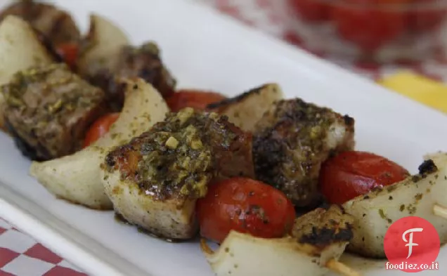 Spiedini di maiale alla griglia facili