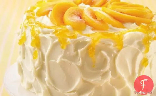 Pesche e Torta alla crema