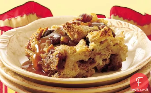 Moka budino di pane con caramello Topping