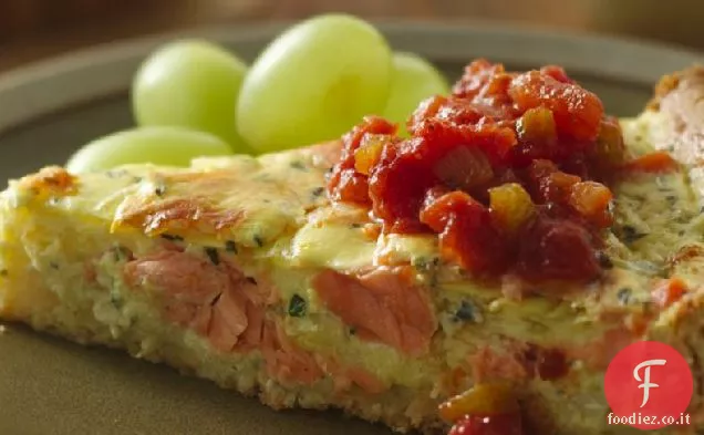 Quiche di salmone con salsa di pomodoro facile e gustosa