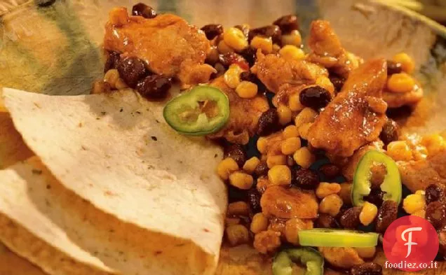 Facile pollo messicano e fagioli