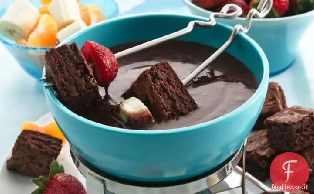 Brownies e Fonduta al cioccolato e lampone