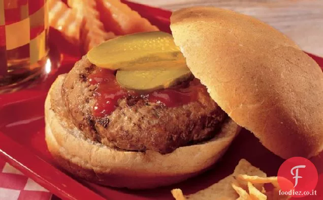 Hamburger di birra alla griglia cortile