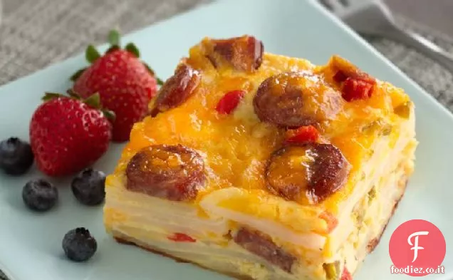 Fare avanti Salsiccia Patate Uovo Cuocere