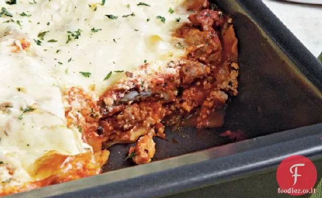 Salsiccia di tacchino e lasagne ai funghi
