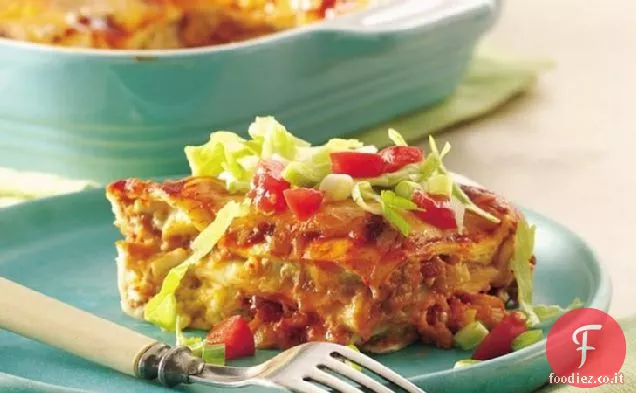 Layered Cile-Pollo Enchilada Casseruola