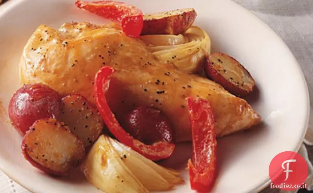 Miele arrosto-senape Pollo e verdure