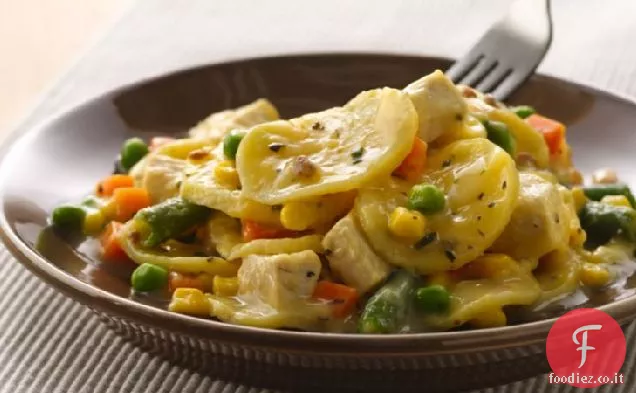 Pollo cremoso e patate caricate padella