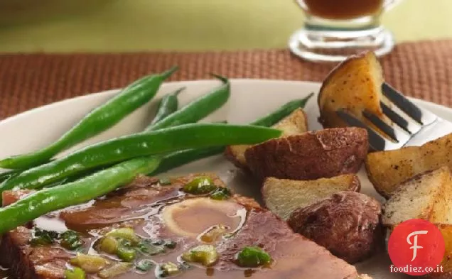 Bistecca di prosciutto alla griglia di acero e senape