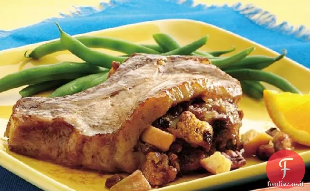 Braciole di maiale ripiene glassate alla mela