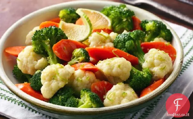 Verdure al vapore con Cile-Burro di lime