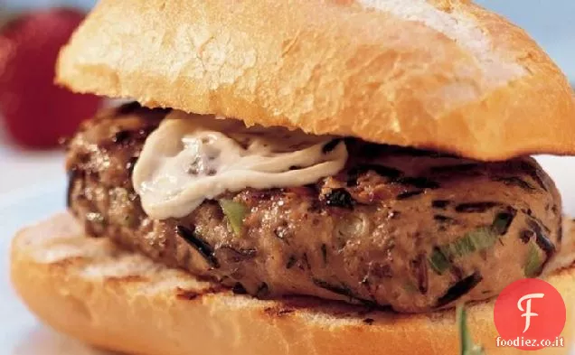 Hamburger di tacchino alla griglia di Digione e riso selvatico