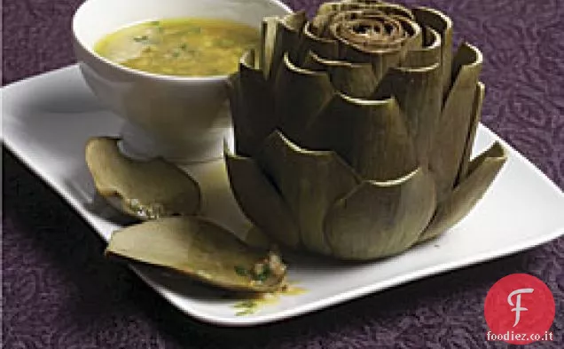 Carciofi al vapore con Vinaigrette di dragoncello e senape