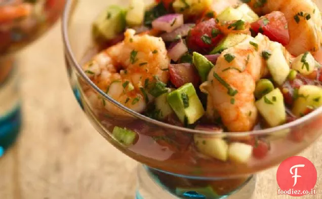 Cocktail di gamberetti alla Ceviche