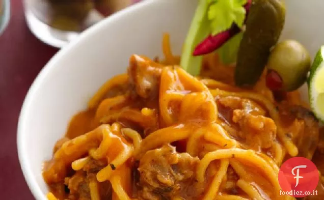 Ciotole di spaghetti Bloody Mary