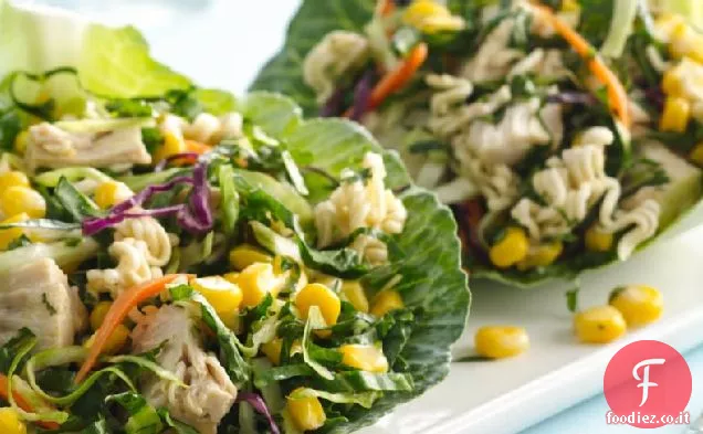 Mais croccante con cavolo nero e Slaw di pollo