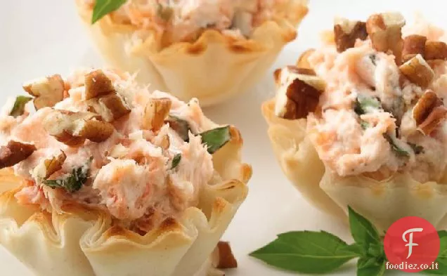 Coppe di formaggio salmone affumicato