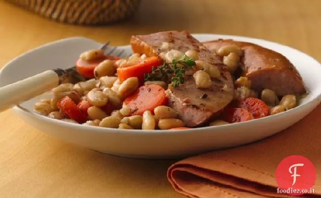 Salsiccia brasata e fagioli