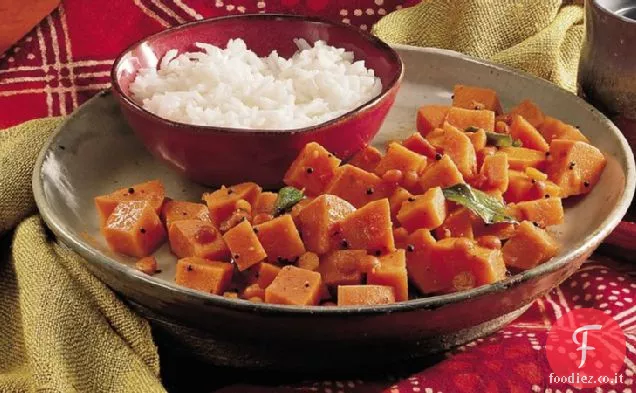 Curry di patate dolci (Shakarai Urulikazhangu)