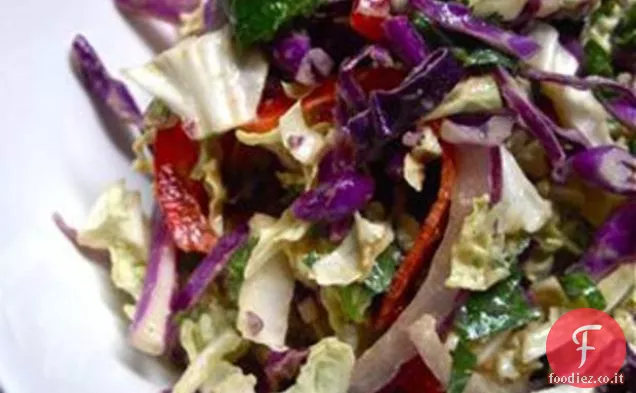 Asiatico ispirato Slaw con arachidi Vinaigrette