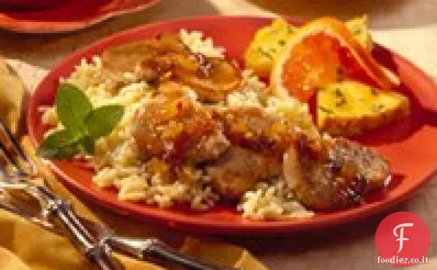 Medaglioni di maiale con glassa di ananas caldo