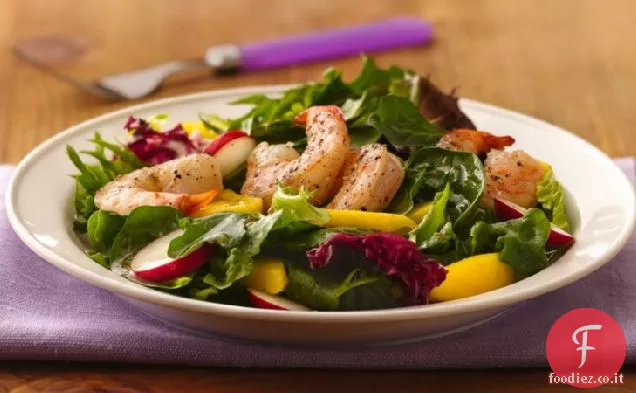 Insalata di gamberi e mango pepato