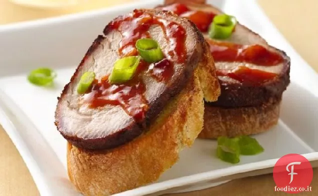 Filetto di maiale alla brace con pane tostato al curry