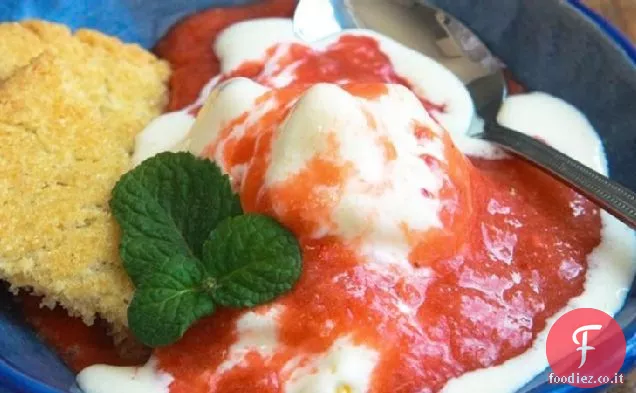 Gelato alla fragola al rabarbaro