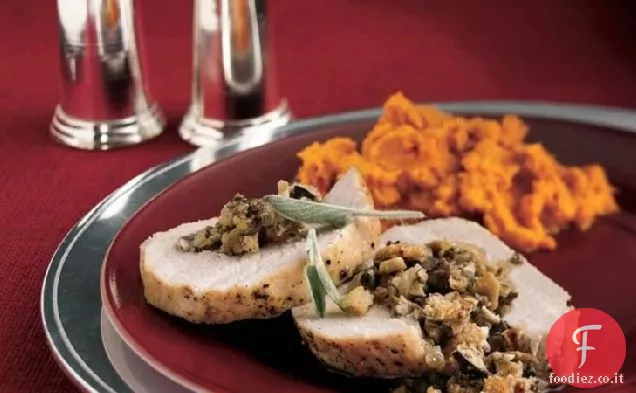 Arrosto di maiale ripieno di funghi selvatici