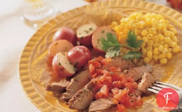 Bistecca di fianco alle erbe del sud-ovest