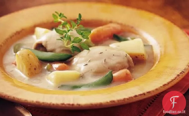 Stufato di pollo alle erbe cremoso a cottura lenta