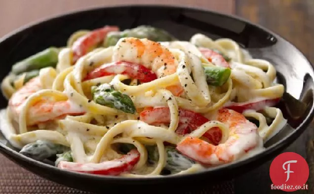 Gamberi Fettuccine Primavera