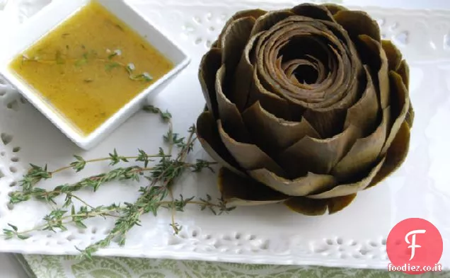 Carciofi interi con salsa di limone e Timo