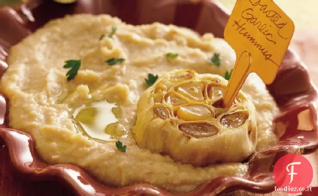 Hummus di fagioli bianchi all'aglio arrostito