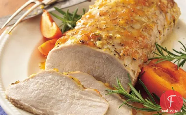 Lombo di maiale con glassa di albicocca e rosmarino