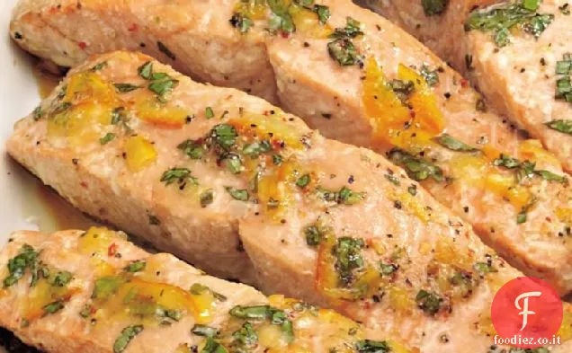 Salmone alla griglia glassato agli agrumi