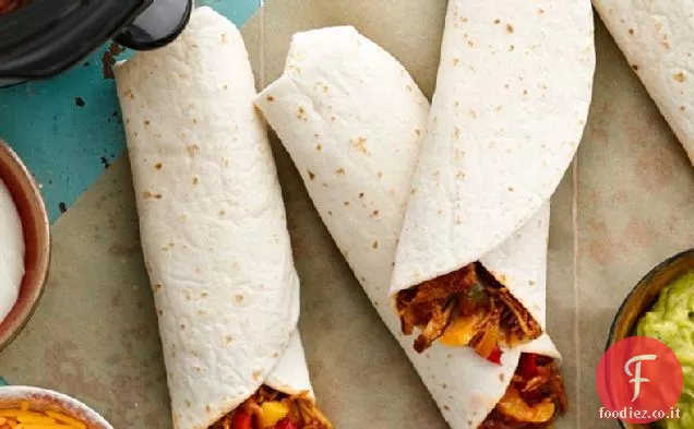 Fajitas di maiale tirato alla griglia a cottura lenta