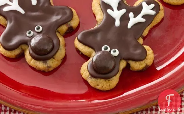 Biscotti di renna con gocce di cioccolato