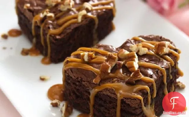 Cuori di Brownie al caramello