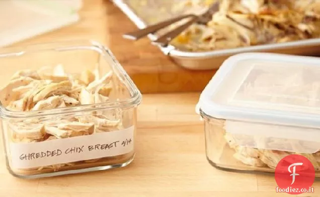 Petto di pollo tagliuzzato in anticipo