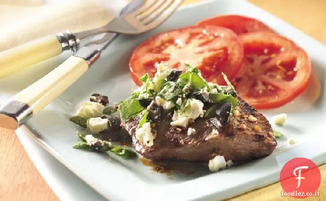 Bistecca alla greca alla griglia (cottura per 2)
