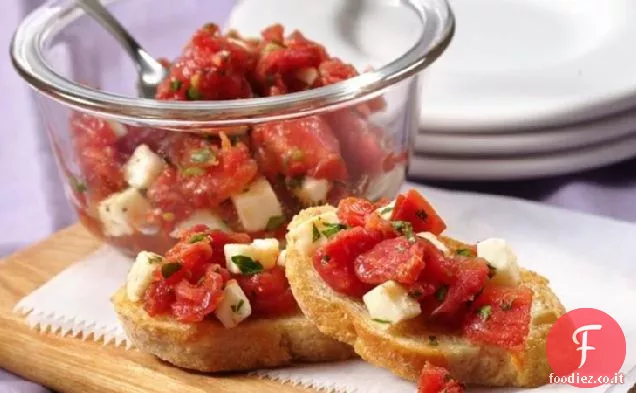 Crostini all'Aglio con Mozzarella Fresca