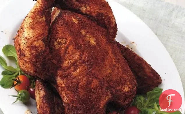 Birra alla griglia-Può pollo con peperoncino piccante strofinare