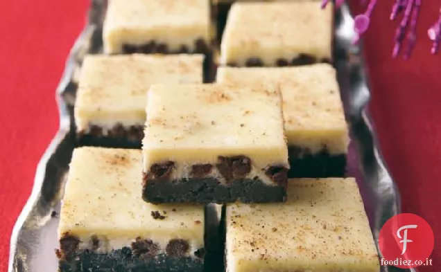 Quadrati di cheesecake al cioccolato e zabaione