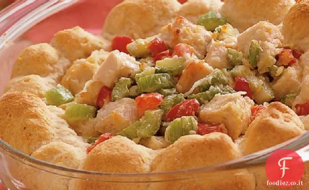 Insalata di tacchino caldo con biscotti al rosmarino