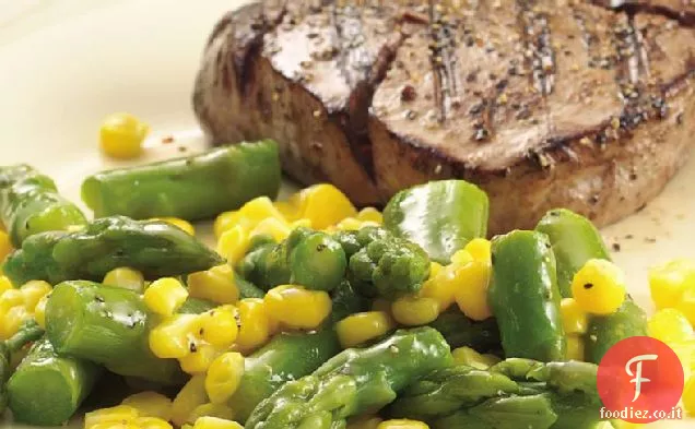 Asparagi e mais senza glutine con glassa di senape al miele