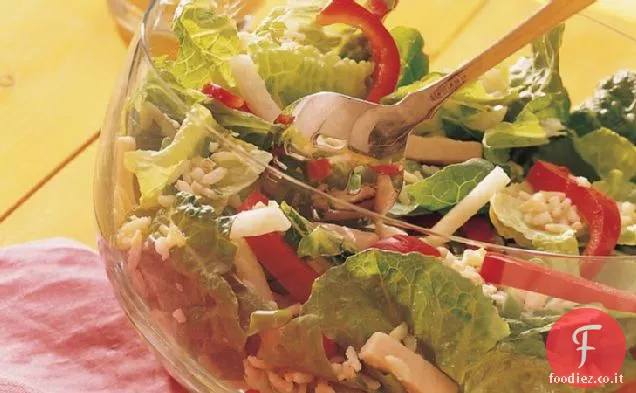 Insalata di tacchino, riso e Romaine